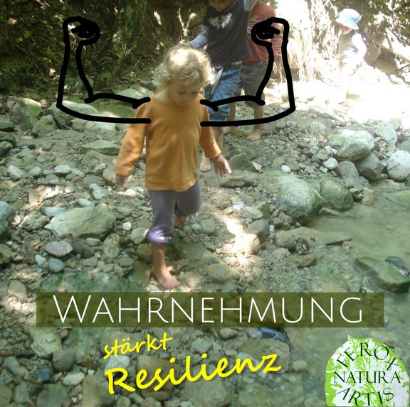 Wahrnehmung stärkt Resilienz Kinder in der Natur draussen